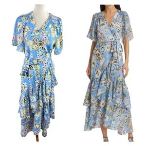 Tanya Taylor Brittany Floral Wrap Dress Sz 12  Dress Garden Fairy Wedding Guest